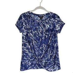 Simply Vera Vera Wang Women's Short Sleeve Top in Blue / White - Size PXS